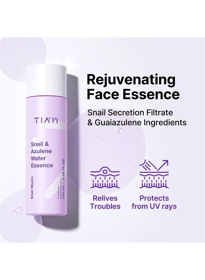 TIA'M ماء إيسنس الحلزون والأزولين، إيسنس الحلزون، إيسنس الحلزون، تونر مرطب للوجه مع فلتر إفراز الحلزون، إصلاح البشرة التالفة، مخاط الحلزون، 6.1 أونصة سائلة - Image 3