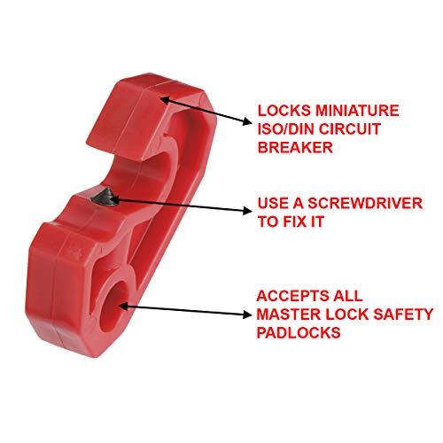 Master Lock S2393 Lockout Tagout Miniature Circuit Breaker Lockout, Universal Fit - Image 4
