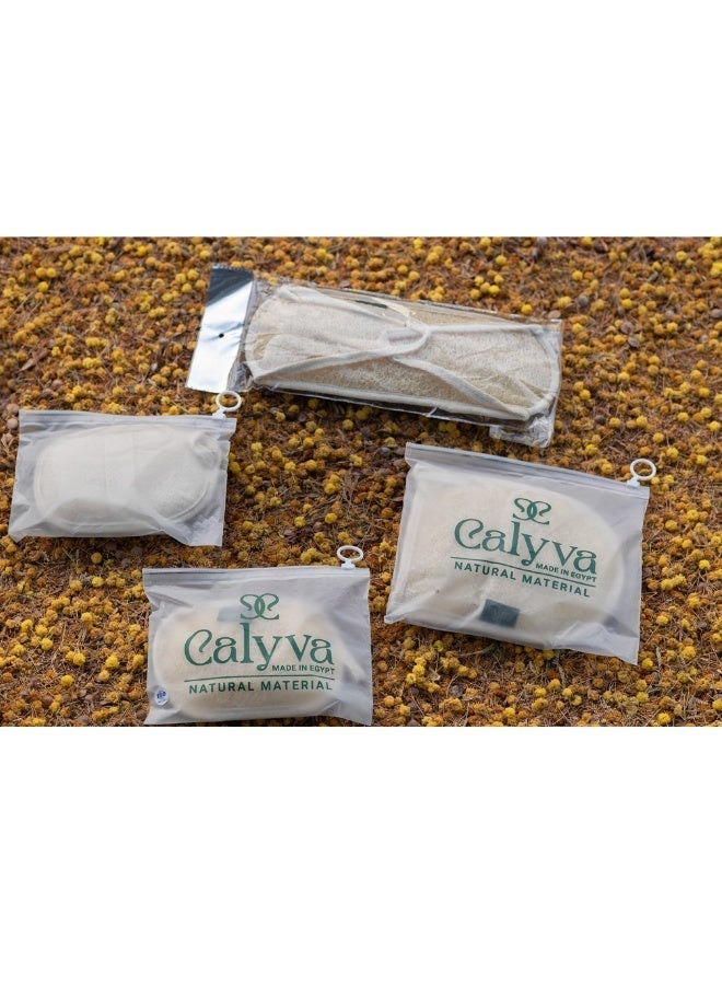 Calyva Hand Natural Loofah – Double Sheet (16×20cm) – Gentle Exfoliating Bath Loofah – Reusable Body Scrubbe - Image 3