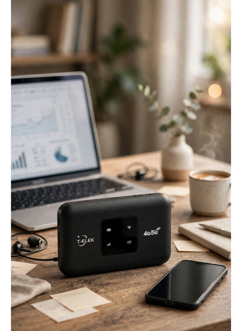 T-ELEK TM-3 5G LTE Wireless Modem WiFi Pro, 300Mbps Portable WiFi Router, 150Mbps LTE Speed, 3000mAh Long Battery, USB Type-C, Supports Up to 12 Devices - Image 2