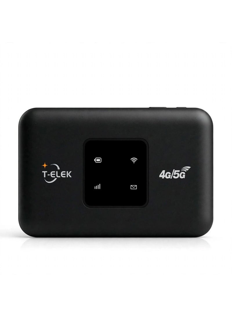 T-ELEK TM-3 5G LTE Wireless Modem WiFi Pro, 300Mbps Portable WiFi Router, 150Mbps LTE Speed, 3000mAh Long Battery, USB Type-C, Supports Up to 12 Devices - Image 1