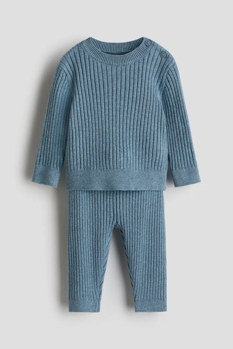 H&M 2-piece rib-knit cotton set