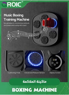 GROIC Intelligent Music Boxing Machine with USB Charging, 9 Exercise Modes and Boxing Gloves, Bluetooth Boxing Machine with Smart Display Screen,Home Workout Boxing Target Machine  - Image 2