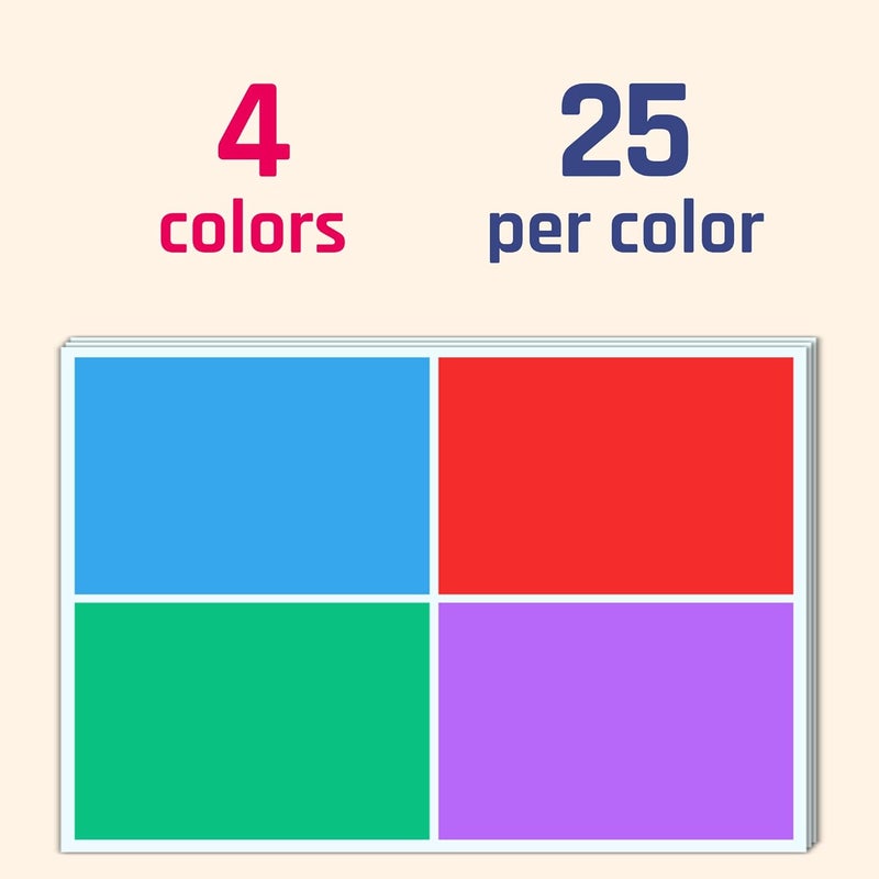 TownStix 100 Pieces  Large Moving Stickers for Boxes Colored Box Packing Labels Color Coded  6 x 4 inches 4 Assorted Colors - Image 3