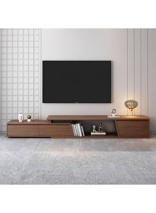 مودرن هوم وحدة تلفزيون - وحدة تلفزيون خشبية عصرية بمقاس 260 سم لتخزين الوسائط - Image 1