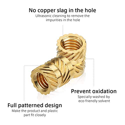 3DINNOVATIONS Brass Nuts Inserts Embedment Nut M3 M4 M5 Thread Brass Knurled Nuts Threaded Heat Set for 3D Printed Parts Moulded Parts 3D Printer and More Projects (10pcs Each-Set of 30pcs) - Image 4