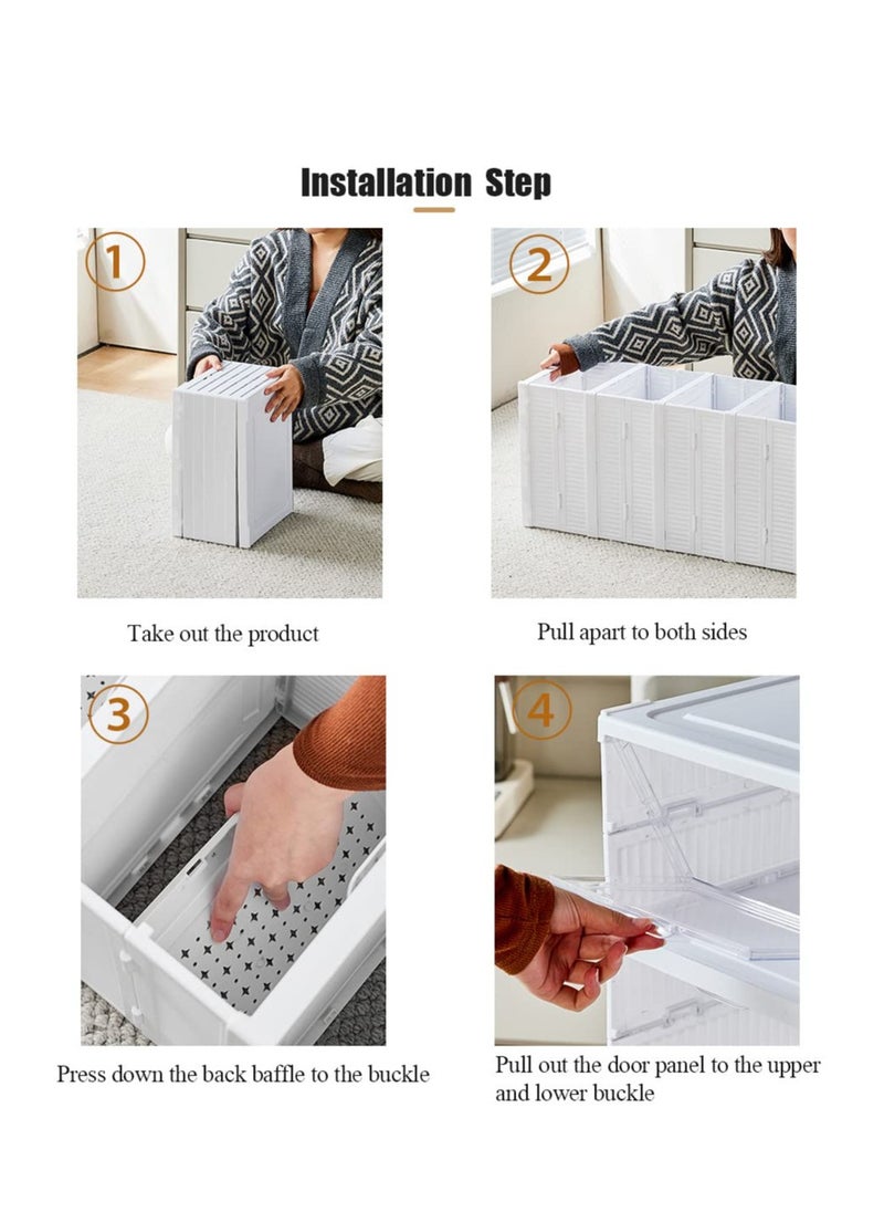 Arabest - Shoe Storage Box, No Assembly Stackable Shoe Organizer Storage Bins with Clear Door, Free Standing Shoe Shelf Cabinet with Lids, Plastic Shoe Rack for Closet Entryway, Set of 6-Tier - Image 1