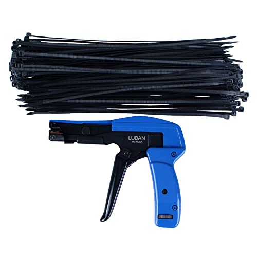 LUBAN Cable Wire Tie Gun With Cable Ties, Professional Fastening Cable Install and Cut Plastic Nylon Ties Tool - Image 1