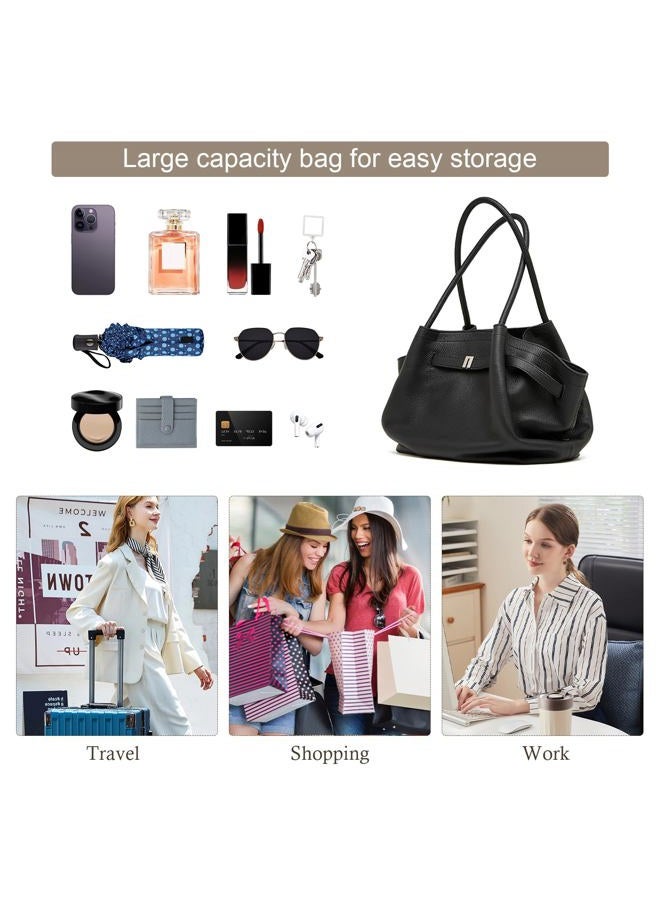 MoreFarther Grain Leather Tote Bags for Women, Spacious Work Tote with Magnetic Closure and Zippered Pocket, Minimalist Office Bags, Brown - Image 5