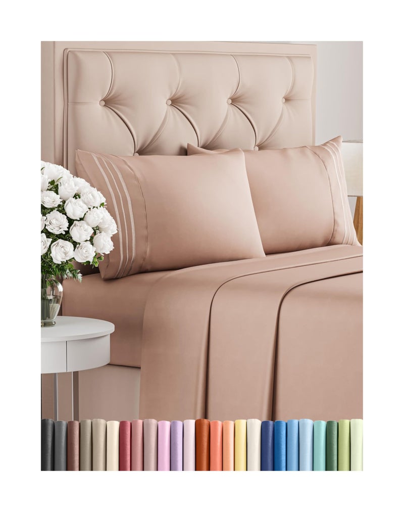 CGK Unlimited King Size 4 Piece Sheet Set  Comfy Breathable  Cooling Bed Sheets Set  Hotel Luxury Bedding for Women Men Kids  Teens  Deep Pockets Easy Secure Fit Soft and Wrinkle Free  OekoTex  Mauve 