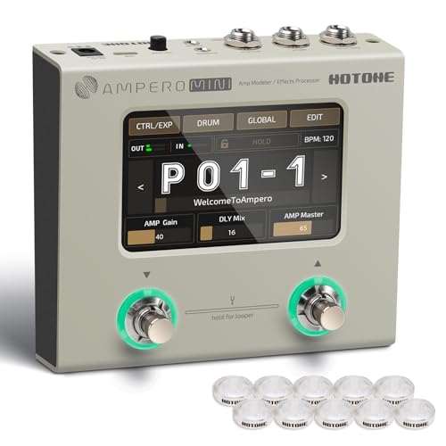 HOTONE Multi Effects Processor Pedal Guitar Bass Amp Modeling IR Cabinets Simulation Multi LanguageStereo OTG USB Audio Interface Ampero Mini MP-50 (Include 10 PCS Additional Footswitch Toppers) - Image 1