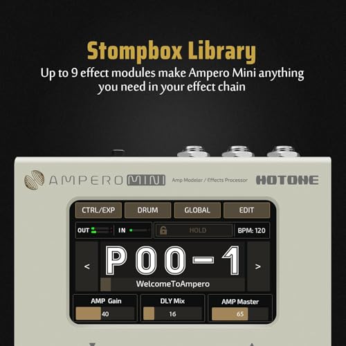 HOTONE Multi Effects Processor Pedal Guitar Bass Amp Modeling IR Cabinets Simulation Multi LanguageStereo OTG USB Audio Interface Ampero Mini MP-50 (Include 10 PCS Additional Footswitch Toppers) - Image 4