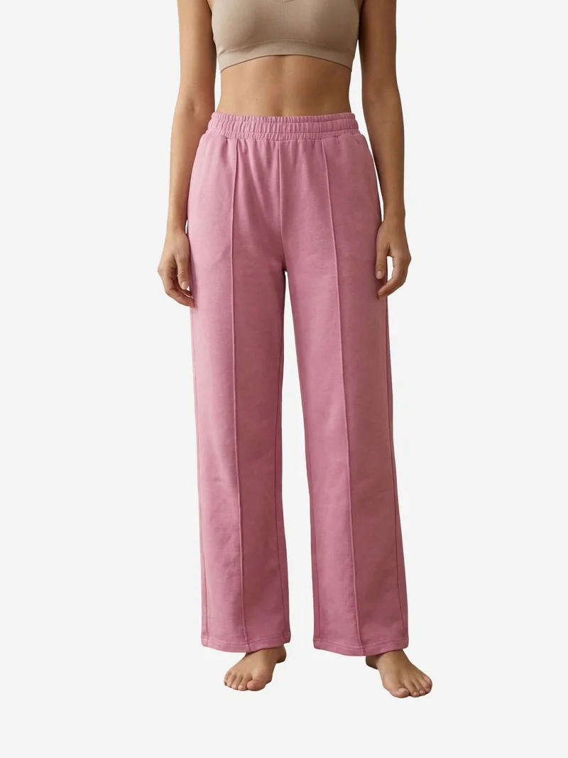 ماي فاشن MY FASHION High-Waist Wide-Leg Knit Joggers