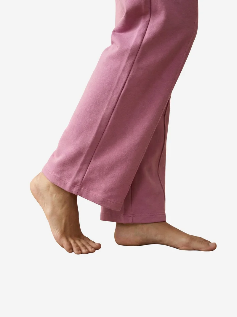 My Fashion Lilac Purple MY FASHION High-Waist Wide-Leg Knit Joggers for Women | Best Price UAE