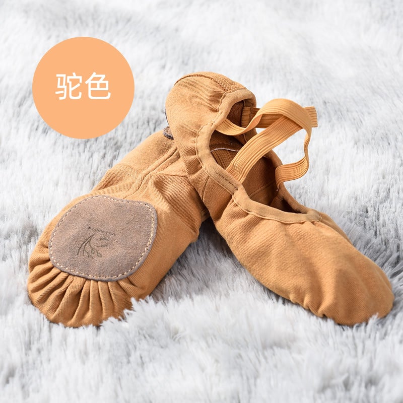Generic Professional Belly Dance Soft Bar Shoes Practice Shoes for Beginners Yoga Shoes Non-slip Shock Absorbing Cat Claw Soft Bottom Ballet Shoes Camel 