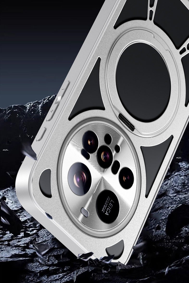 general Hollow Heat Dissipation Magnetic Phone Case for OPPO Find X8 Ultra - with Rotating Stand, Skin - like Texture - Image 2