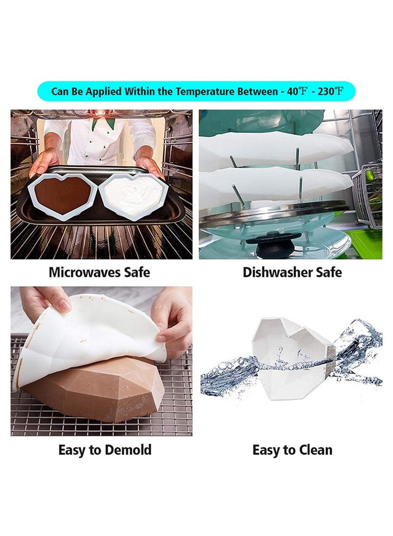 قالب سيليكون القلب الماسي ثلاثي الأبعاد للخبز - Image 4