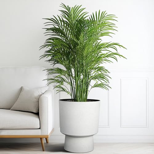 Ultym 16.75"H Urn-Style Tall Planters, 2-Pack Modern Large Flower Pots for Outdoor Indoor, 2-in-1 Design Plant Containers for Garden Patio Yard Balcony Porch or Home Decor, White Terrazzo, UV-Protect - Image 3