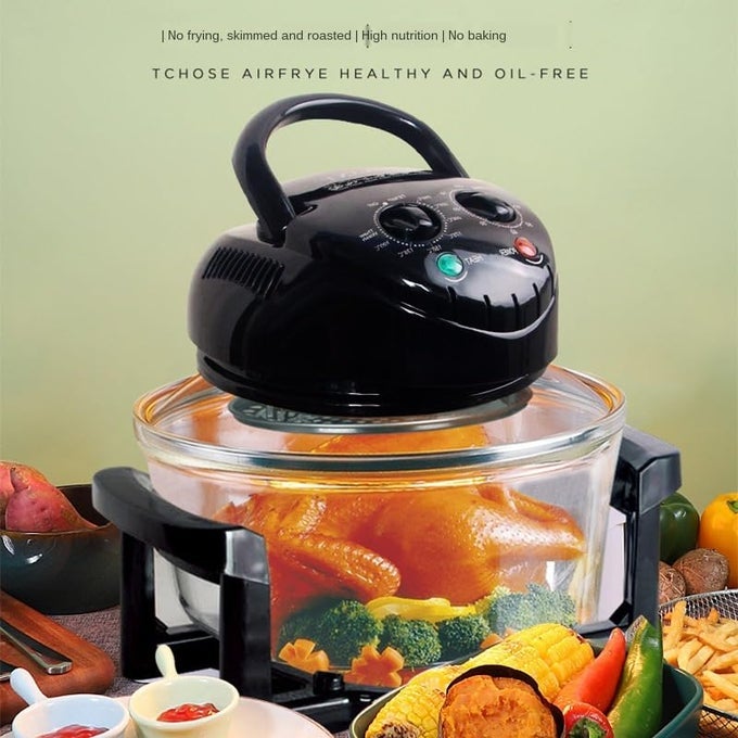 ELECTRIC AIR FRYER CONVECTION OVEN OILLESS GRILL ROASTER COOKER 360 VERTICAL HEATING MULTIFUNCTIONAL ELECTRIC GRILL CASE WITH AUTO CUTOFF HANDLE FOR HOUSEHOLD RESTAURANT