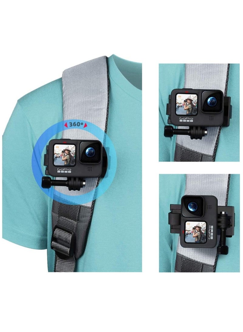 Backpack Strap Mount Adjustable Camera Shoulder Mount, Which Compatible with GoPro Hero 9 8 7 6 5 4 Black, Session, Insta 360 One R, DJI Osmo Action and Most Action Camera - Image 4
