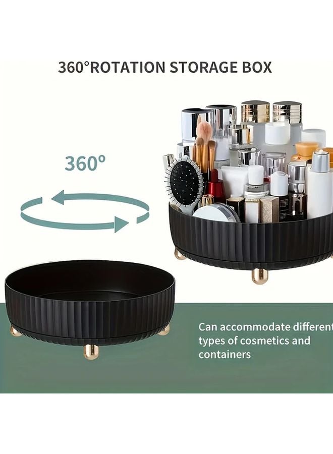 منظم مكياج وعطور دوار أبيض صينية تخزين طاولة زينة كبيرة السعة - Image 5