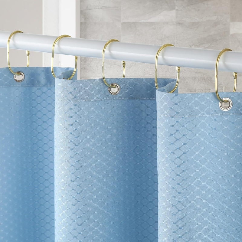 10 Shower Curtain Rings Oval Snap Hooks Silvery Rust Resistant Smooth Glide - Image 4