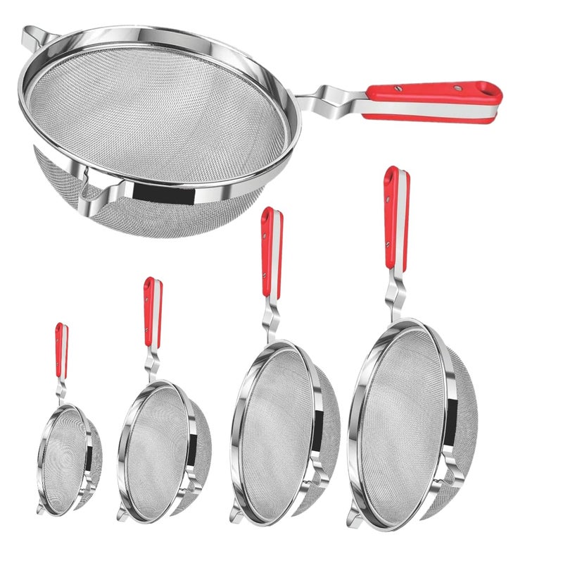 Konquer TimeS Stainless Steel Soup & Juice Strainer/Liquid Filter Combo of 5 Sizes (Pack of 5) - Image 2