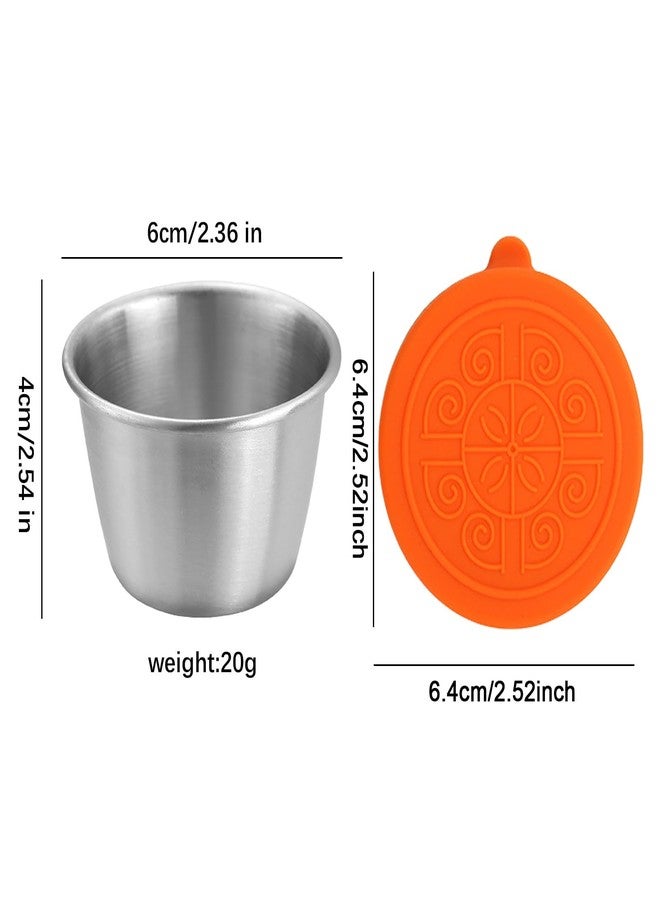 Joyeee 6-Piece Spice Cups with Silicone Lids, 70ml 2.4 oz Airtight & Leak-Proof Portable Stainless Steel Condiment Pot Ideal for Outdoor BBQ, Party Serving, Camping Sauce Carrying, Easy to Carry - Image 4