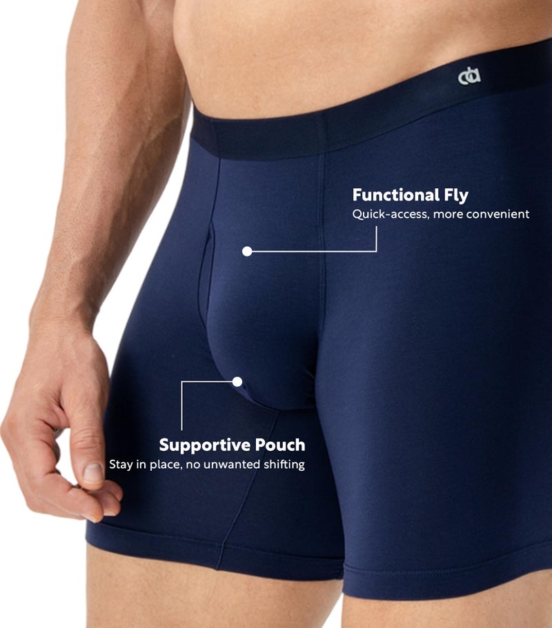 DAVID ARCHY Men's Ultra Soft Underwear Micro Modal Breathable Moisture Wicking Seamless Underwear for Men 4 Pack(M, Black/Navy Blue/Olive Green/Deep Grape) - Image 4