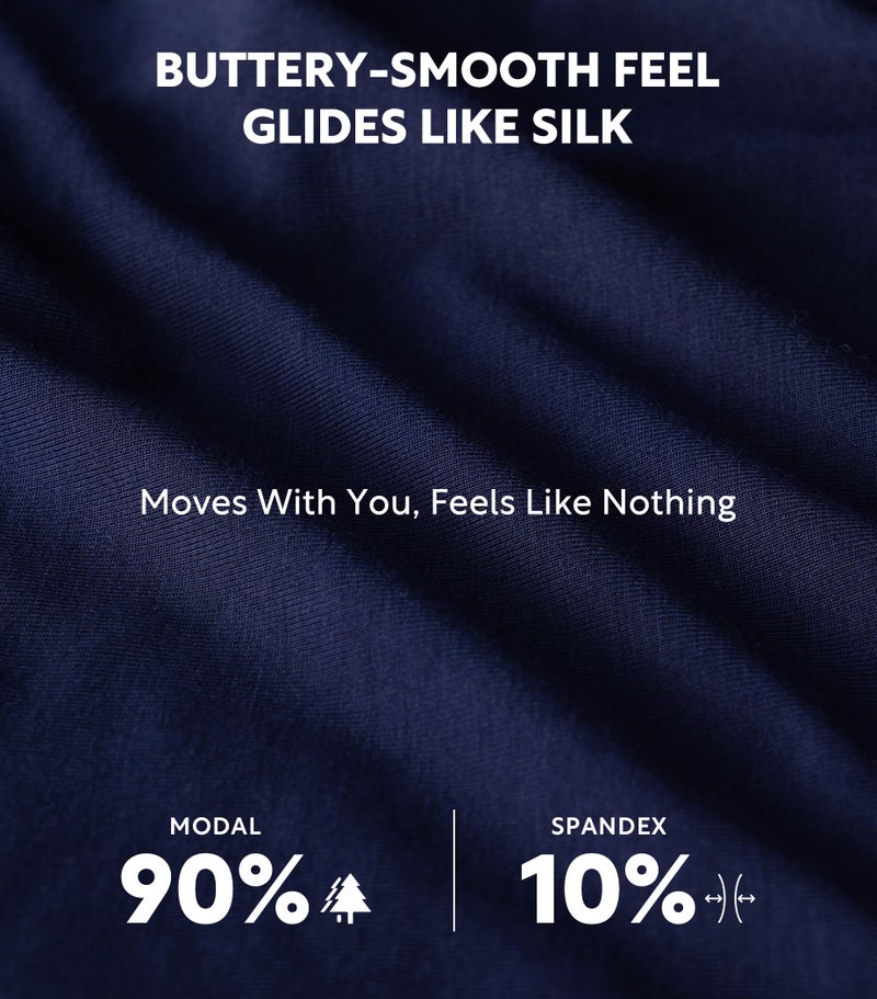 DAVID ARCHY Men's Ultra Soft Underwear Micro Modal Breathable Moisture Wicking Seamless Underwear for Men 4 Pack(M, Black/Navy Blue/Olive Green/Deep Grape) - Image 3