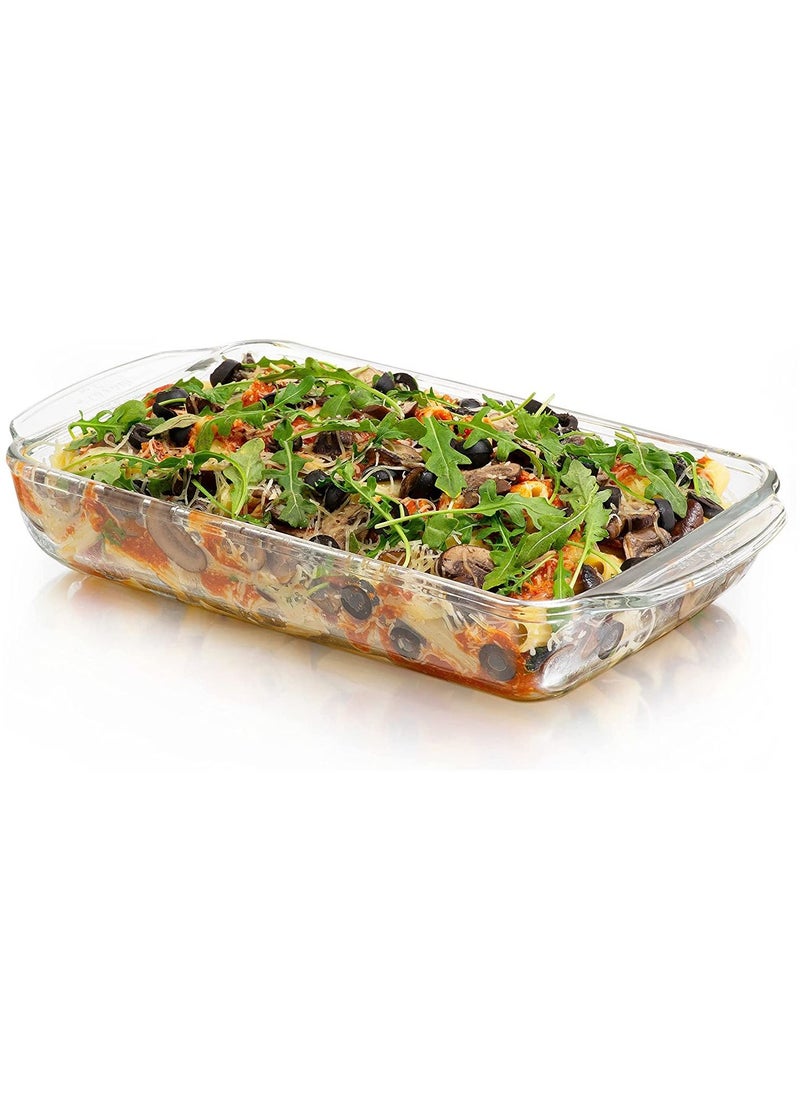 3Diamonds Glass Baking Dish 2L (Large Size) for Cooking, Baking and Roasting, Casserole Dish, Baking Tray is 100% Borosilicate Glass, BPA Free, Microwave and Dishwasher Safe Loaf Tray, Oven Tray  - Image 2