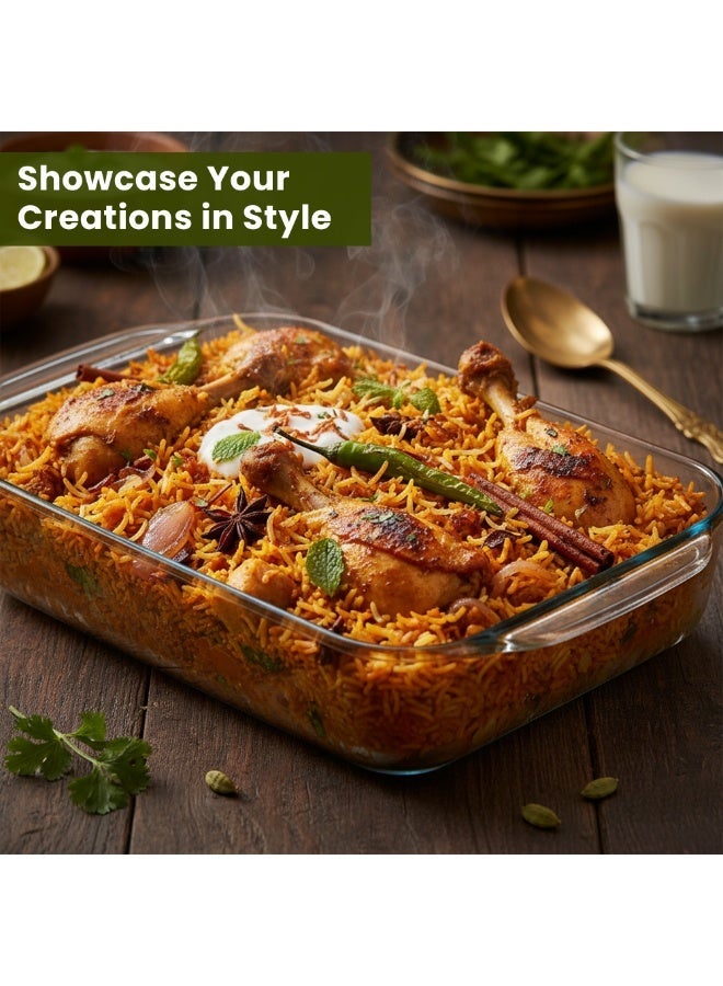 3Diamonds Glass Baking Dish 2L (Large Size) for Cooking, Baking and Roasting, Casserole Dish, Baking Tray is 100% Borosilicate Glass, BPA Free, Microwave and Dishwasher Safe Loaf Tray, Oven Tray - Image 4