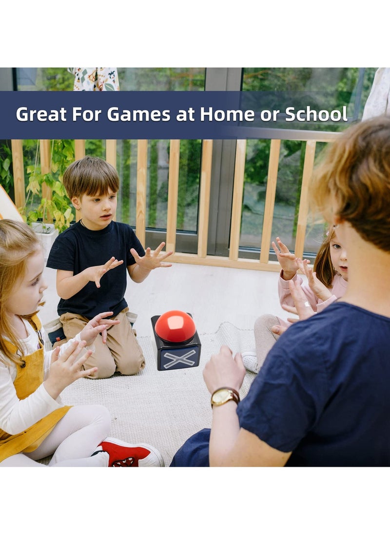 XiuWoo 4 Pcs Party Game Buzzer Toy Quiz Answer Buzzers With Light and Alarm Sound For Party Contest Prop Kids Adult Classroom Family Reunion Trip Gift  - Image 2
