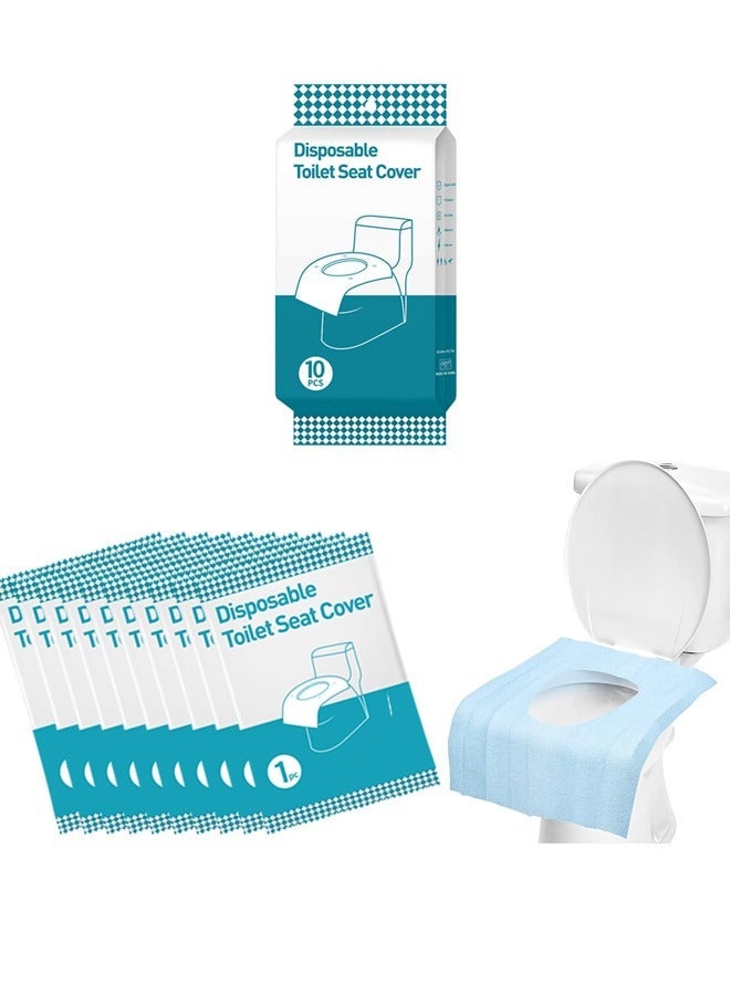 HOMESTAR Disposable Toilet Seat Cover Travel Pack 10 PCS,Extra Large Waterproof for Adults,Kids,Individually Wrapped Mats 23.6"x15.7",Travel Accessories Public Restroom Airplane Outdoors - Image 1