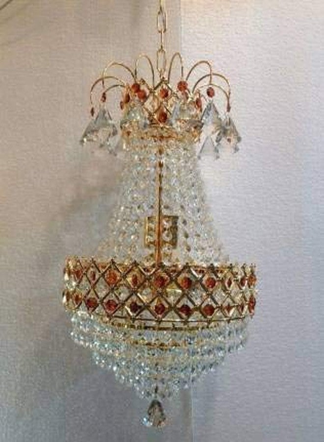 AM ENTERPRISES Arch!SMAN New k9 Original 6652 Antique Design Crystal Hanging Ceiling Light Chandelier (300 mm_Multi) - Image 1