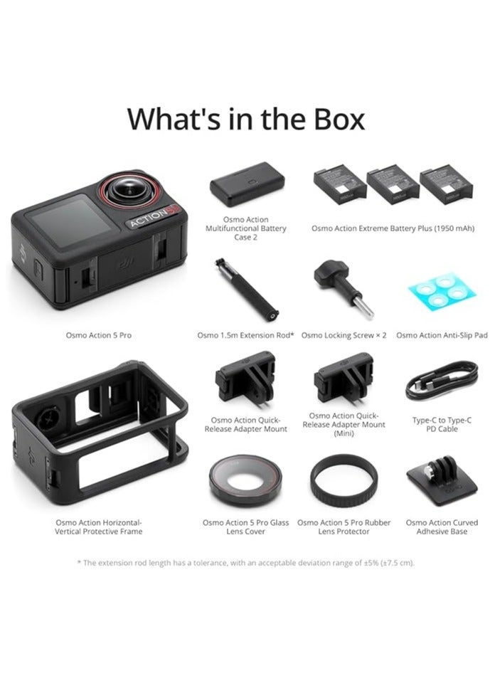 Generic Osmo Action 5 Pro Adventure Combo, Action Camera 4K with 1/1.3" Sensor, 12h Extended Battery Life with 3 Batteries, Stabilization, Dual OLED Touchscreens, Mini Action Camera for Travel, Vlog - Image 5