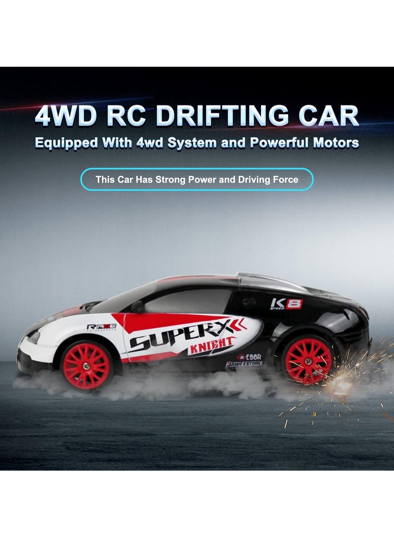 RC Drift Car, Mini RC Drift Car for Adults, 1:24 RC High-Speed ​​Racing Car, 2.4GHz 4WD Racing Enthusiast Toy Car with Headlight, Suitable for Boys and Girls and Adult Gifts (Black And White Gradient Graffiti)  - Image 3
