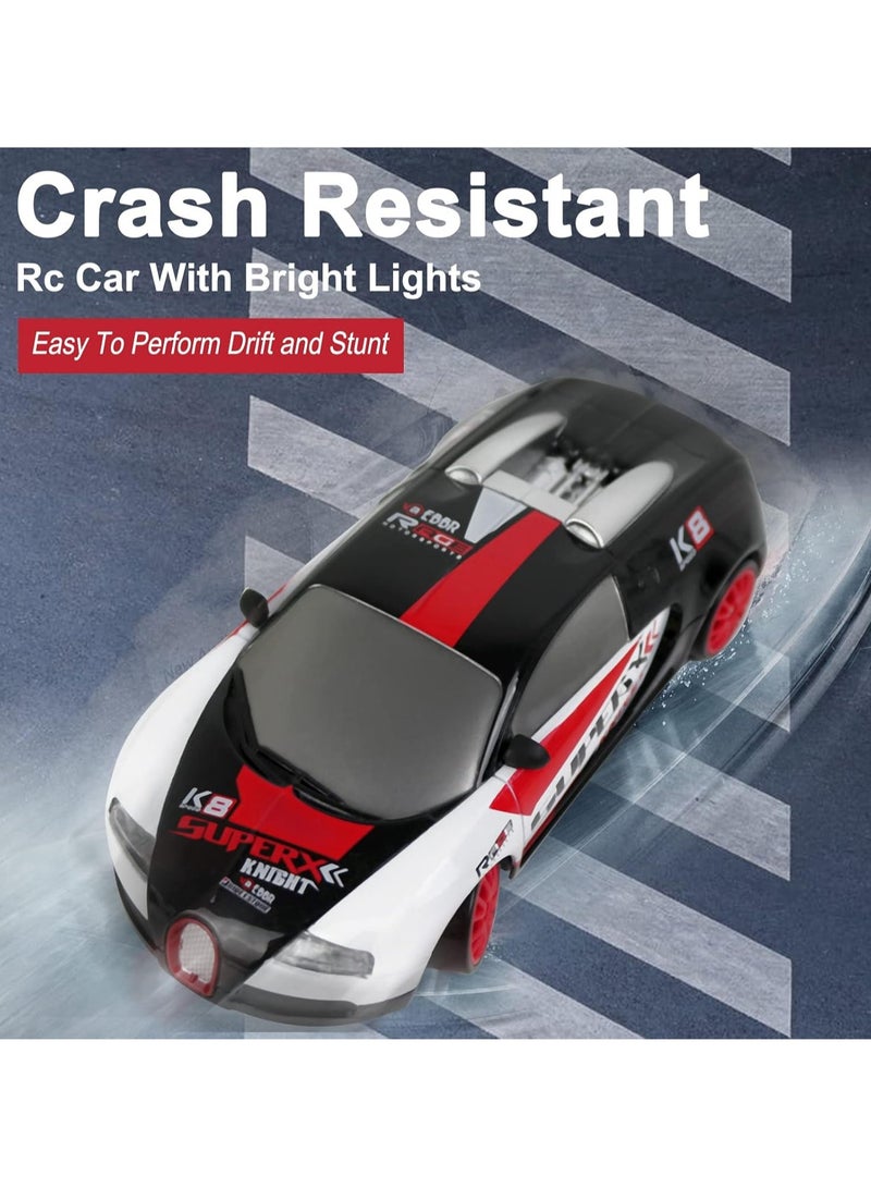 RC Drift Car, Mini RC Drift Car for Adults, 1:24 RC High-Speed ​​Racing Car, 2.4GHz 4WD Racing Enthusiast Toy Car with Headlight, Suitable for Boys and Girls and Adult Gifts (Black And White Gradient Graffiti)  - Image 4