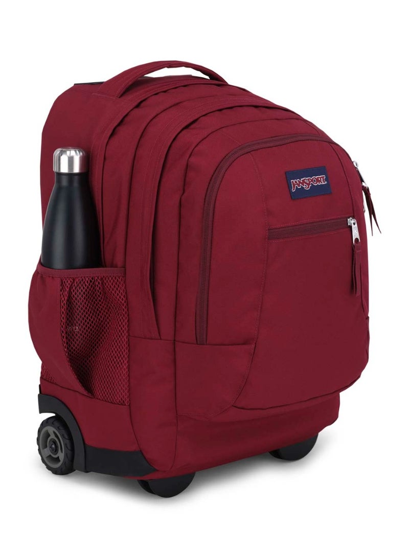 JANSPORT Driver 8 Trolley Backpack With Padded Shoulders, Water Bottle Pocket, 36L, 2.0kg,15Inch- Russet Red - Image 3