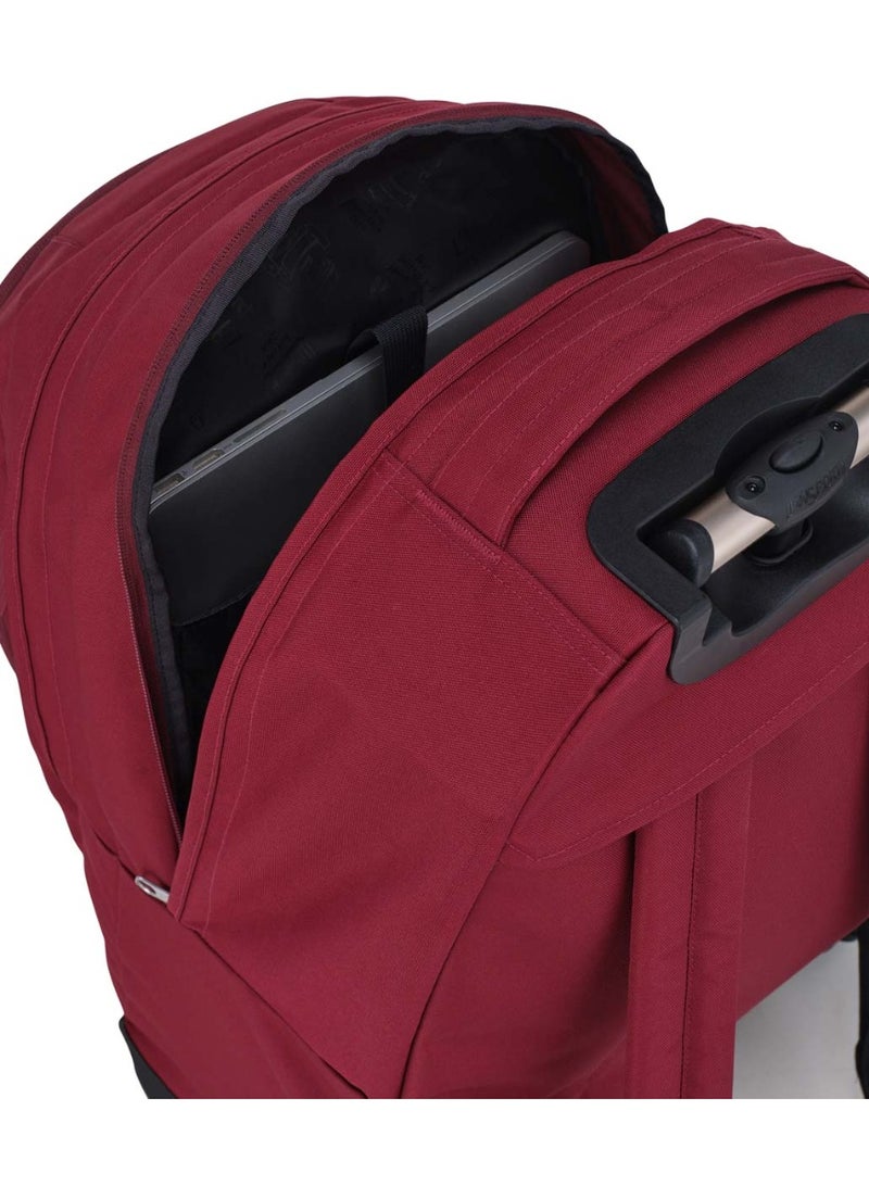 JANSPORT Driver 8 Trolley Backpack With Padded Shoulders, Water Bottle Pocket, 36L, 2.0kg,15Inch- Russet Red - Image 4
