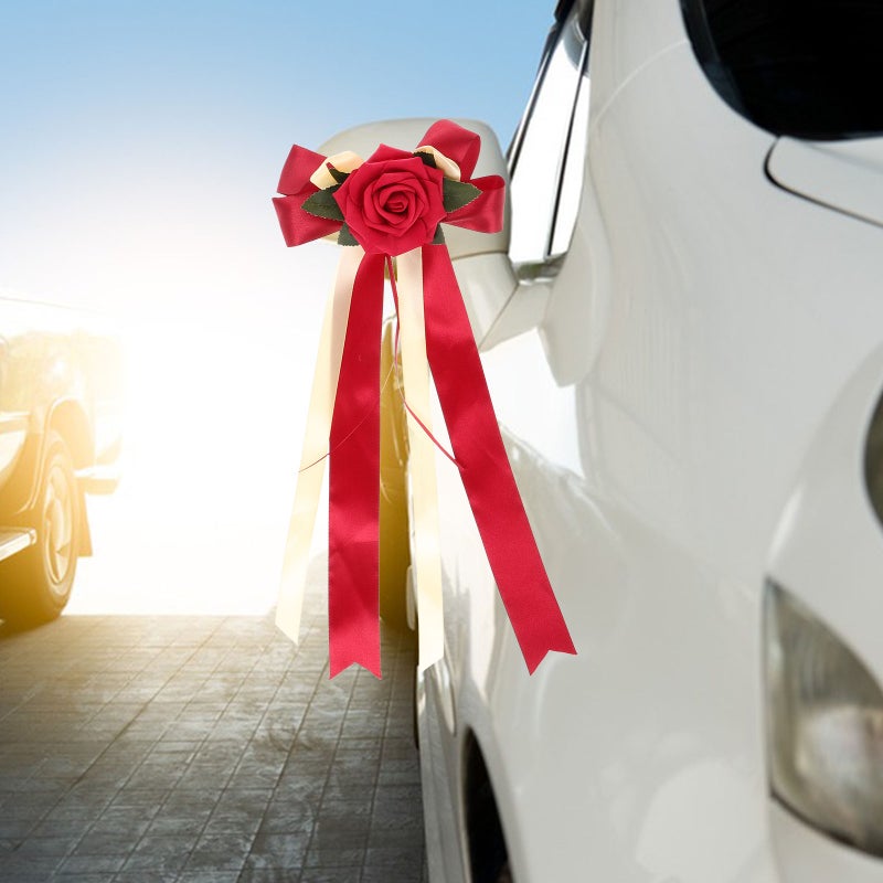 🚗 زهور تزيين السيارة للمرايا الخلفية تصميم أنيق للزينة - Image 4