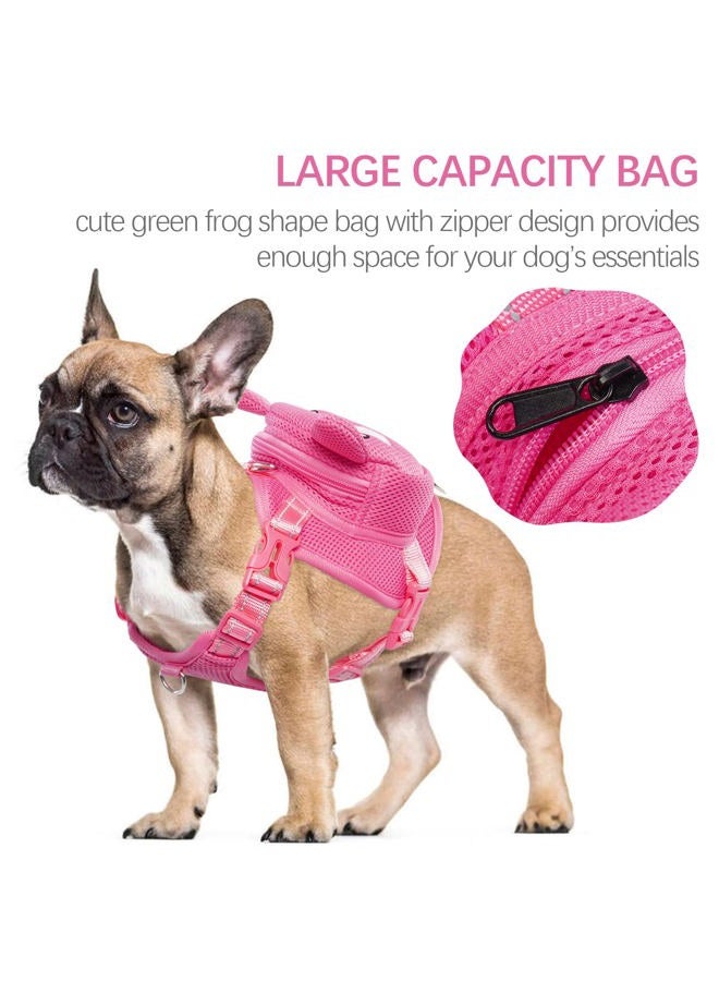 IDOMIK Dog Backpack Harness, No-Pull Dog Backpack with D-Ring for Small Medium Dogs, Cute Self Carrier Backpack for Dogs to Wear, Adjustable Dog Harness Backpack for Traveling Camping Hiking,Pig,L  - Image 2