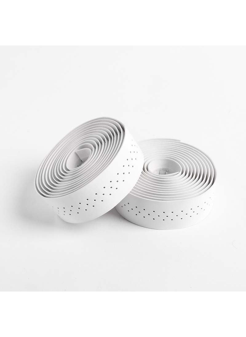 1 x 5 pcs PU Leather Anti-Slip Breathable Bike Bar Tape White