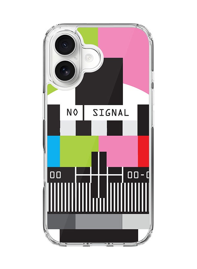 Stylizedd Classic Clear MagSafe Case for iPhone 17 , Hybrid Soft Case Flexible Edges Anti Drop TPU PC Gel Thin Transparent Cover [ Designed for iPhone 17 ] - No Signal TV