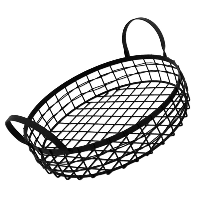 Vintage Metal Countertop Basket With Handle Hollow Design For Fruit Snacks Storage - Image 2