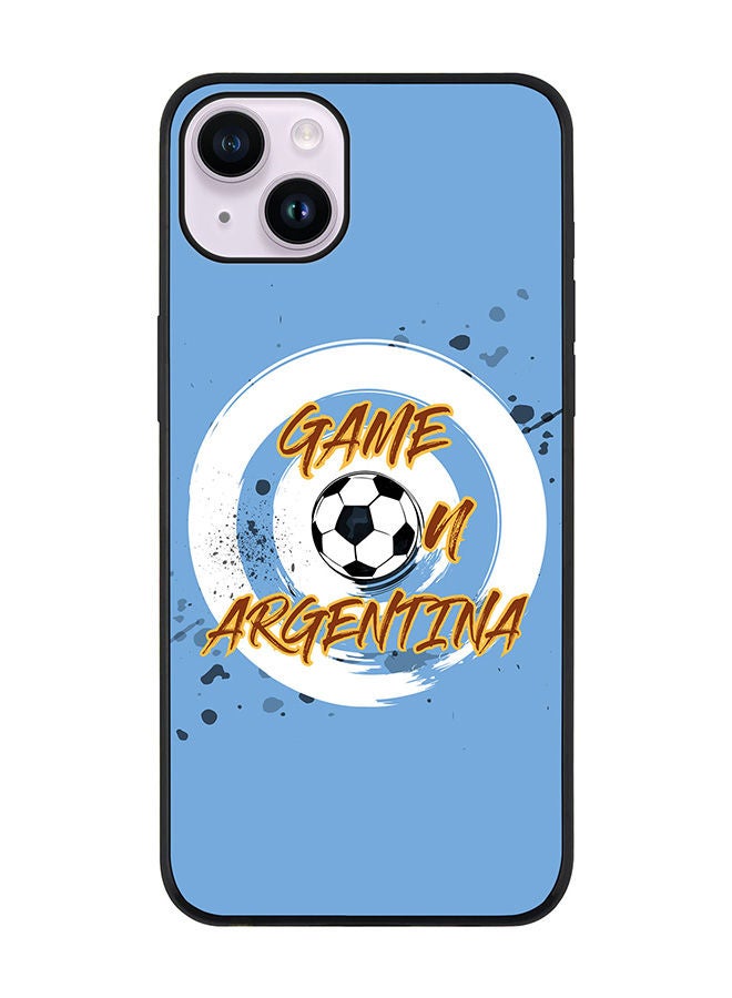 Stylizedd Rugged Black edge case for Apple iPhone 14 Slim fit Soft Case Flexible Rubber Edges Anti Drop TPU Gel Thin Cover - Game on Argentina - Image 1