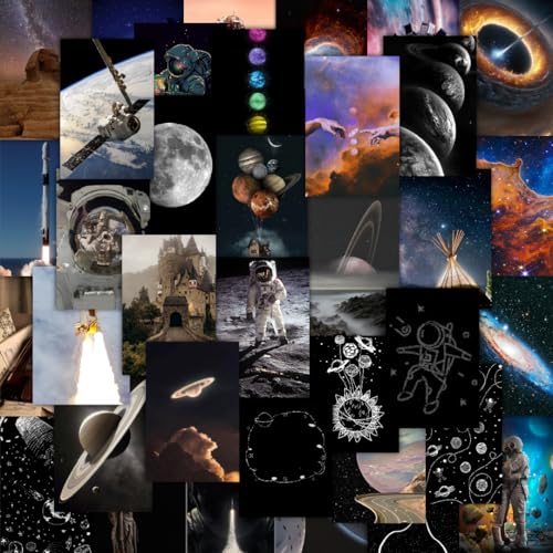 CodersParadise Space Aesthetic Wall Collage Kit – 54 PCS 4×6" Galaxy Posters | Premium Self-Adhesive Room Décor for Bedroom, Study & Dorm | Space Theme Wall Art + Glue Dots Included - Image 1