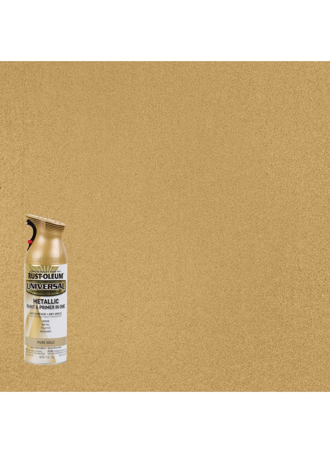 RUST-OLEUM Rust-Oleum 245221 Universal All Surface Metallic Spray Paint, 11 oz, Pure Gold  - Image 2
