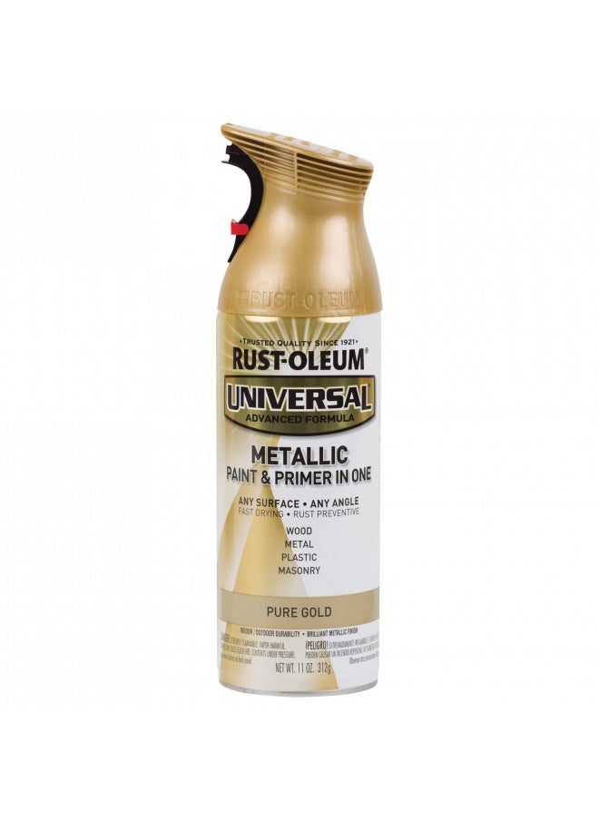 RUST-OLEUM Rust-Oleum 245221 Universal All Surface Metallic Spray Paint, 11 oz, Pure Gold  - Image 1