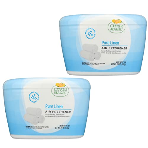 Citrus Magic Odor Absorbing Solid Air Freshener, Pure Linen, 20-Ounce, Pack of 2 - Image 1